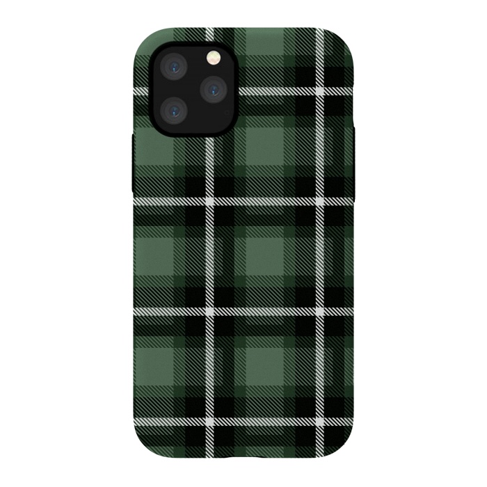 iPhone 11 Pro StrongFit Olive Scottish Plaid by TMSarts