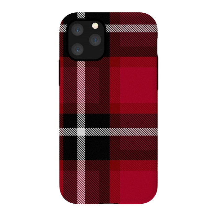 iPhone 11 Pro StrongFit Red Scottish Plaid by TMSarts