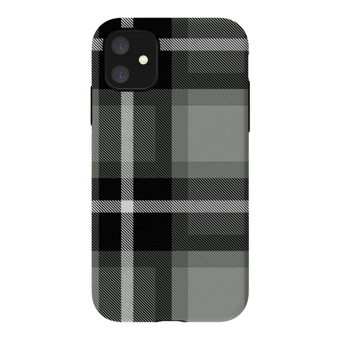 iPhone 11 StrongFit Warm Gray Scottish Plaid by TMSarts