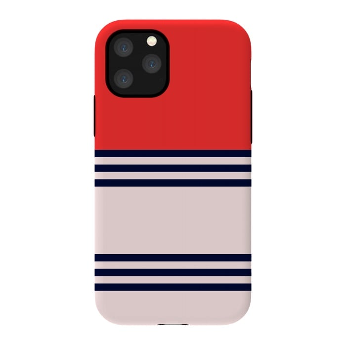 iPhone 11 Pro StrongFit Red Retro Stripes by TMSarts
