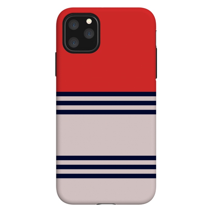 iPhone 11 Pro Max StrongFit Red Retro Stripes by TMSarts