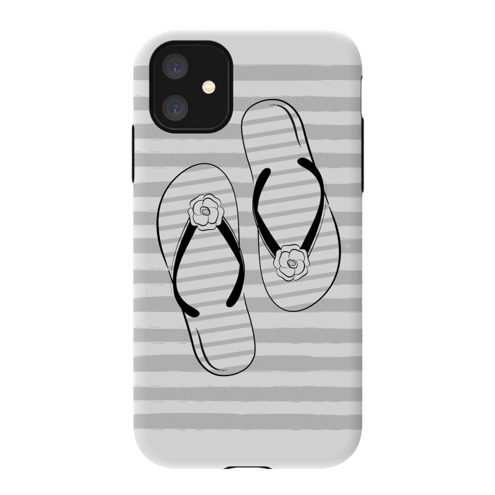 iPhone 11 StrongFit Stylish striped flip flops by Martina
