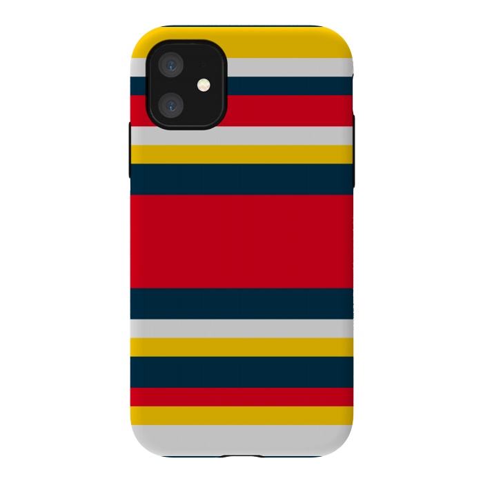 iPhone 11 StrongFit Colorful Casual Stripes by TMSarts
