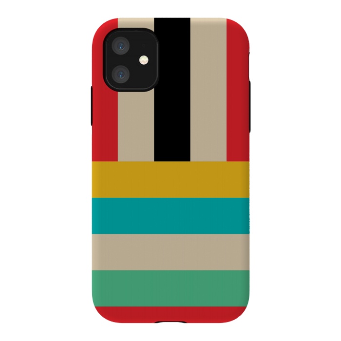iPhone 11 StrongFit Multicolor Stripes by TMSarts