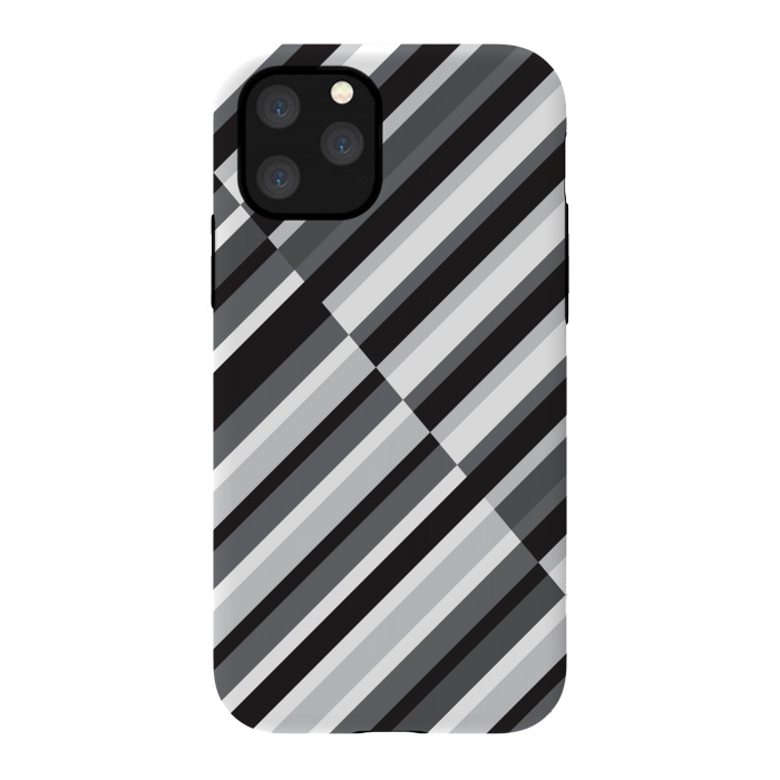 iPhone 11 Pro StrongFit Black Crossing Striped by TMSarts