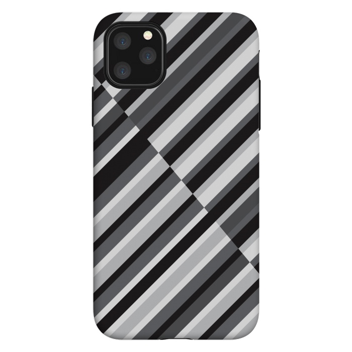 iPhone 11 Pro Max StrongFit Black Crossing Striped by TMSarts