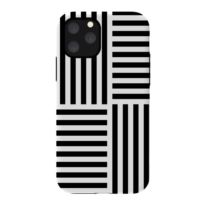 iPhone 11 Pro StrongFit Geo Black Stripes by TMSarts