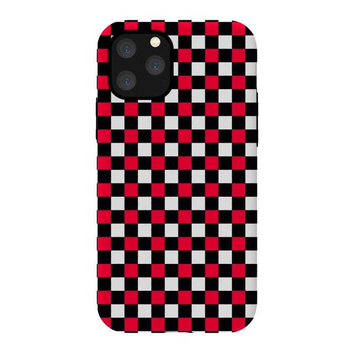 iPhone 11 Pro StrongFit Red and Black Checkered by TMSarts