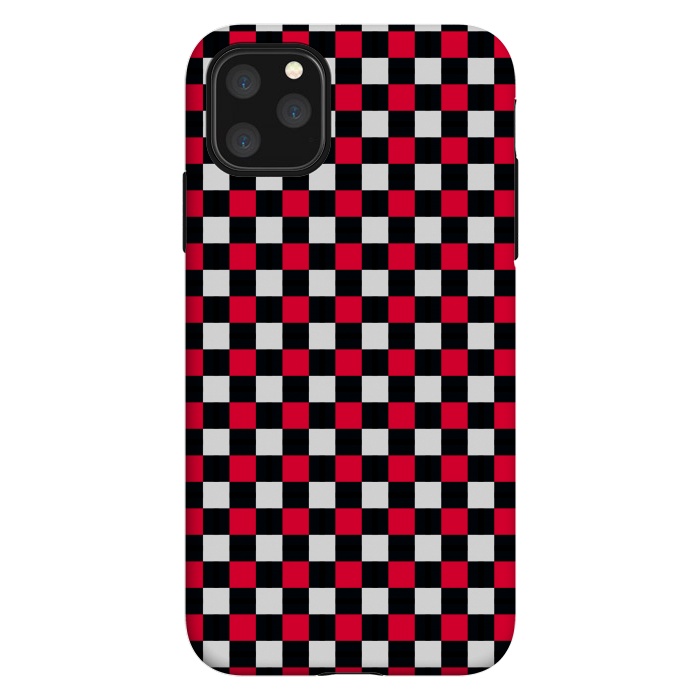 iPhone 11 Pro Max StrongFit Red and Black Checkered by TMSarts