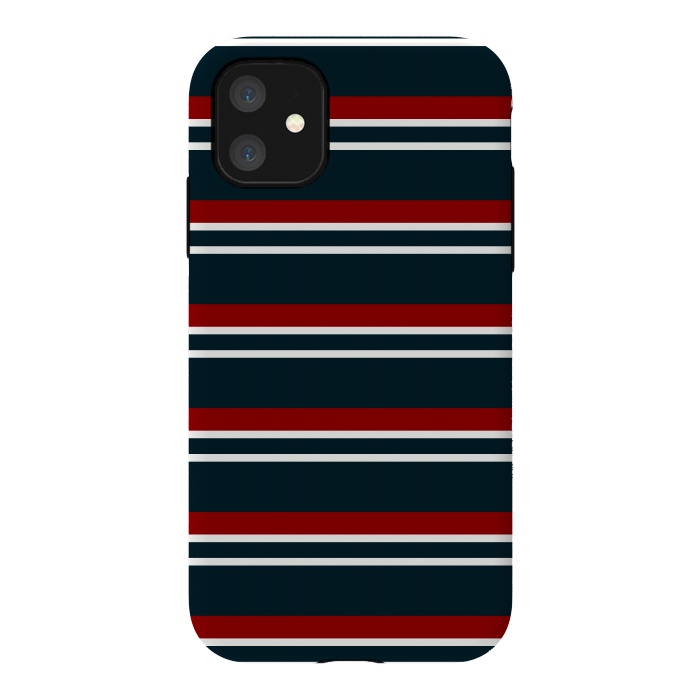 iPhone 11 StrongFit Red Pastel Stripes by TMSarts