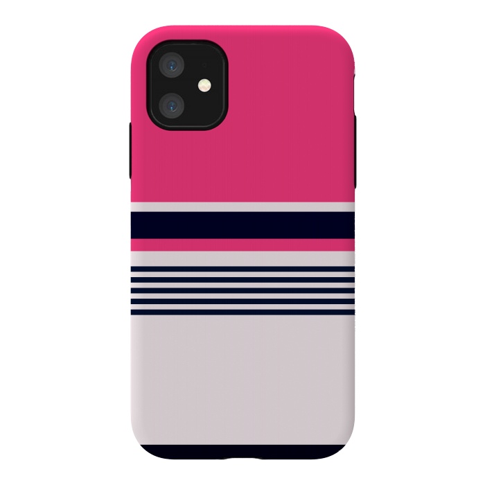iPhone 11 StrongFit Pink Pastel Stripes by TMSarts