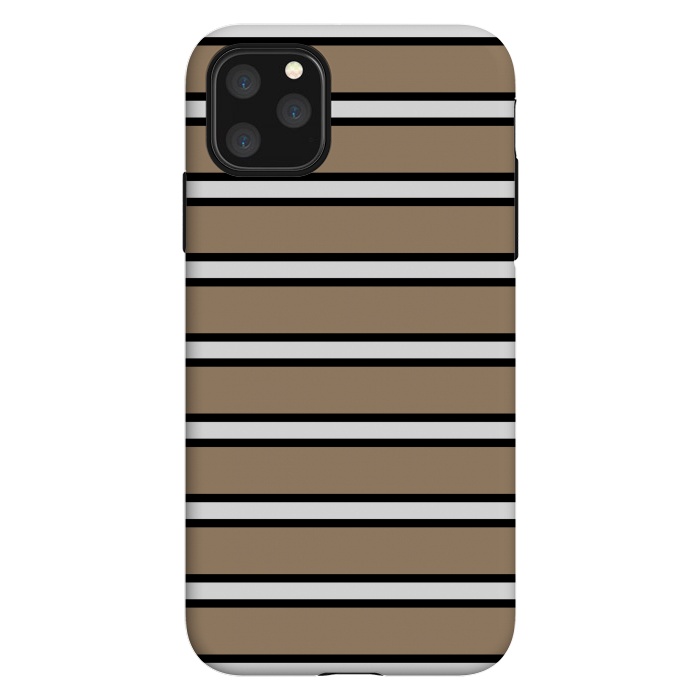 iPhone 11 Pro Max StrongFit Khaki Contrast Stripes by TMSarts