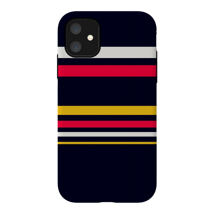 iPhone 11 StrongFit Flat Colorful Stripes by TMSarts
