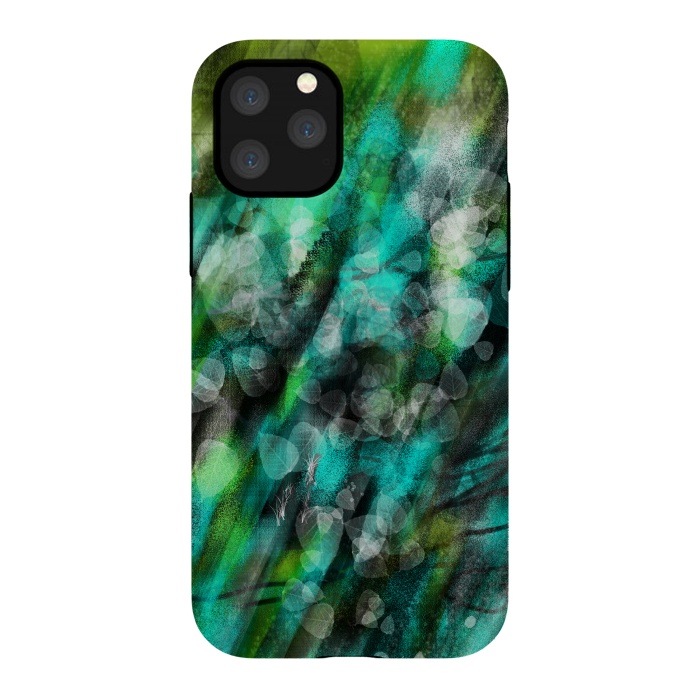 iPhone 11 Pro StrongFit Blue green textured abstract digital art by Josie