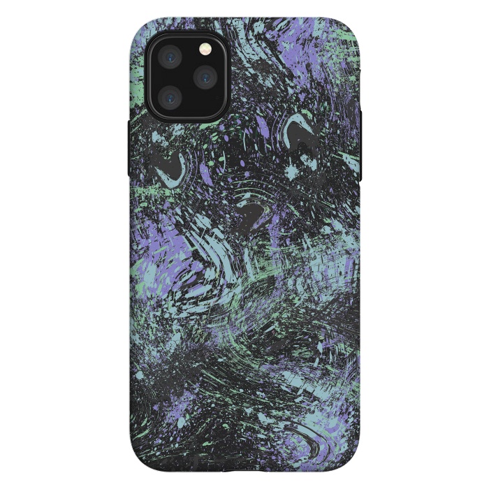 iPhone 11 Pro Max StrongFit Dripping Splatter Purple Turquoise by Ninola Design