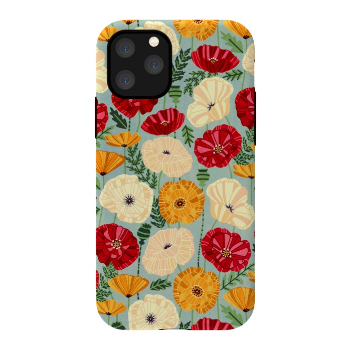 iPhone 11 Pro StrongFit Textured Poppies  by Tigatiga