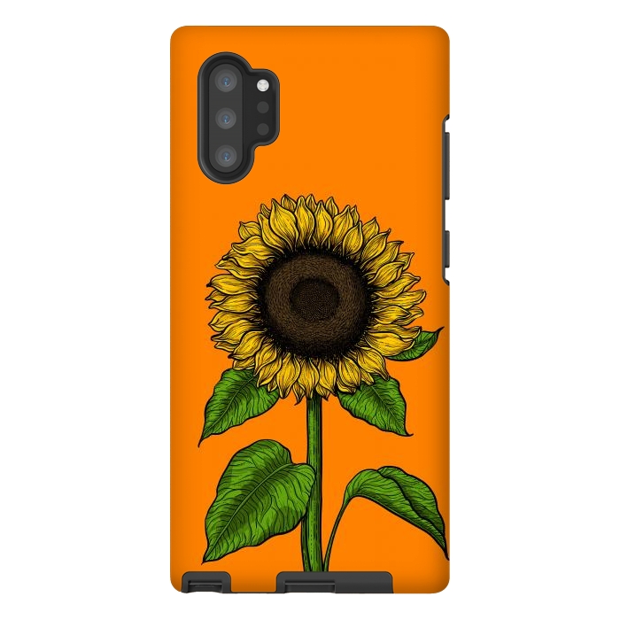 Galaxy Note 10 plus StrongFit Sunflower on orange by Katerina Kirilova