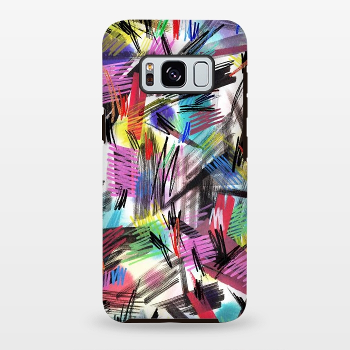 Galaxy S8 plus StrongFit Wild Colorful Scratches and Strokes  by Ninola Design