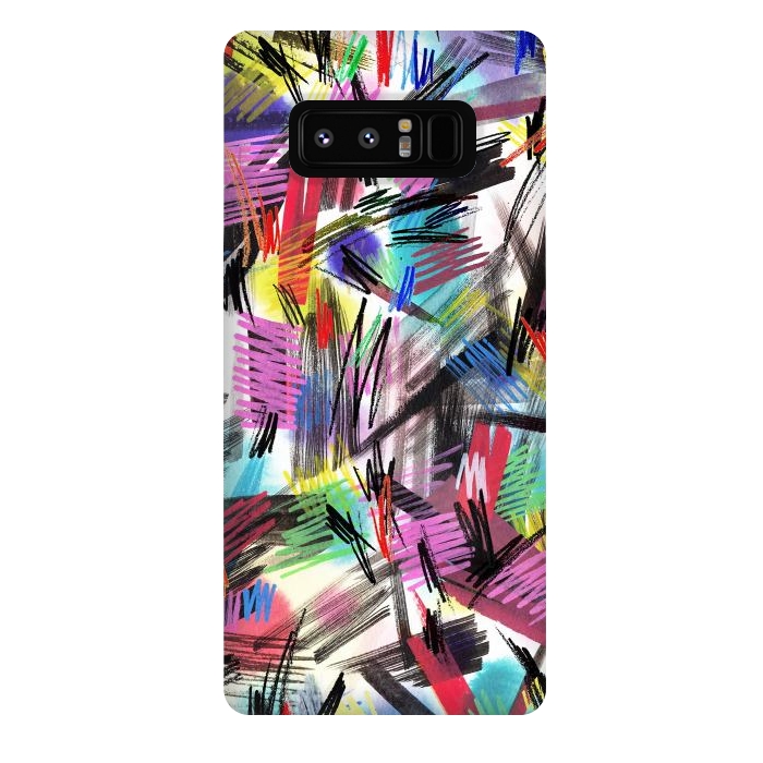 Galaxy Note 8 StrongFit Wild Colorful Scratches and Strokes  by Ninola Design