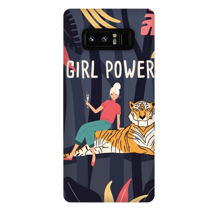 Galaxy Note 8 StrongFit Girl Power - Woman and Tiger by Jelena Obradovic