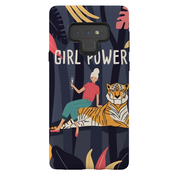 Galaxy Note 9 StrongFit Girl Power - Woman and Tiger by Jelena Obradovic