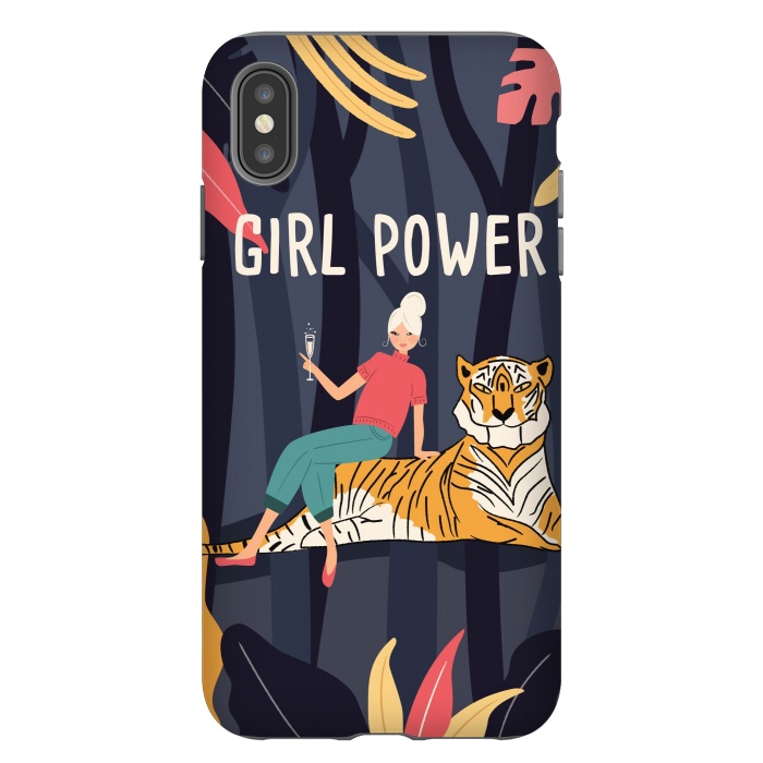 iPhone Xs Max StrongFit Girl Power - Woman and Tiger by Jelena Obradovic