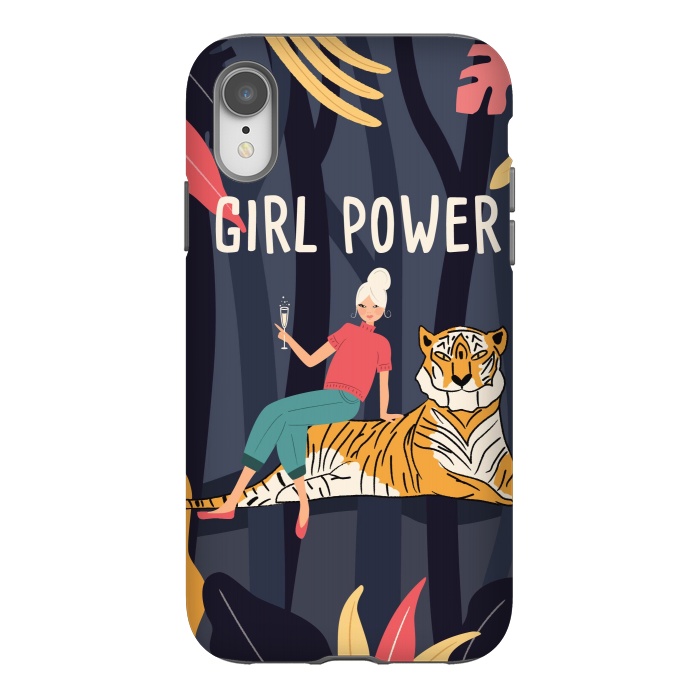 iPhone Xr StrongFit Girl Power - Woman and Tiger by Jelena Obradovic