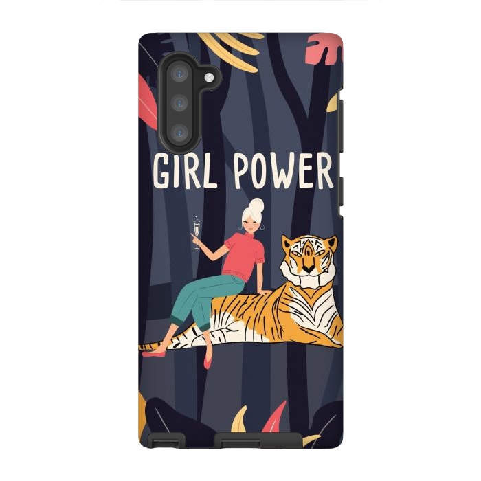 Galaxy Note 10 StrongFit Girl Power - Woman and Tiger by Jelena Obradovic