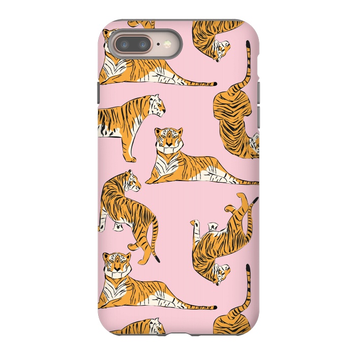iPhone 7 plus StrongFit Tiger Pattern, pink, 001 by Jelena Obradovic