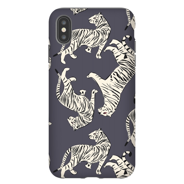 iPhone Xs Max StrongFit Tiger Pattern, dark 002 by Jelena Obradovic