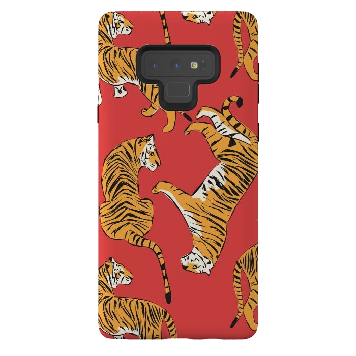 Galaxy Note 9 StrongFit Tiger Pattern, red, 005 by Jelena Obradovic
