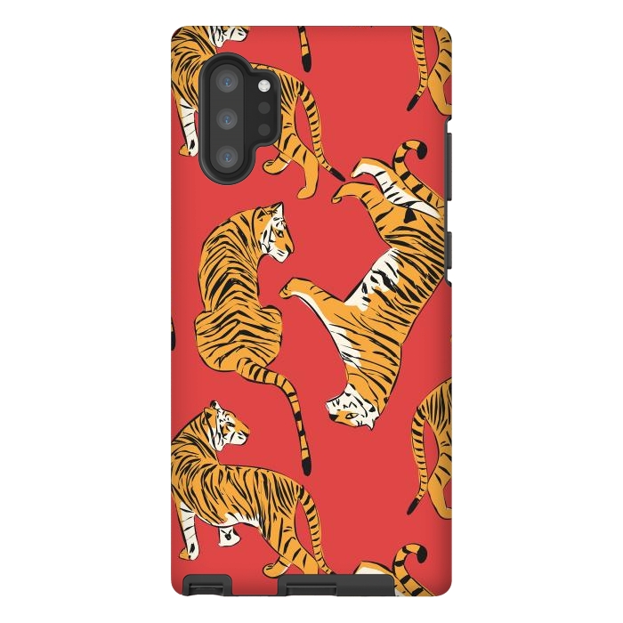 Galaxy Note 10 plus StrongFit Tiger Pattern, red, 005 by Jelena Obradovic