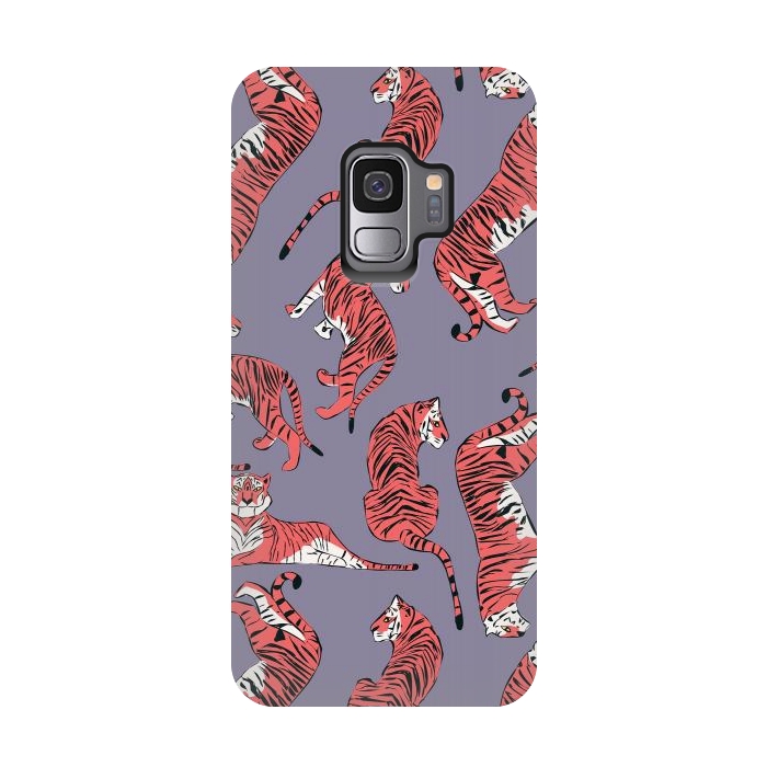 Galaxy S9 StrongFit Tiger pattern, purple, 007 by Jelena Obradovic