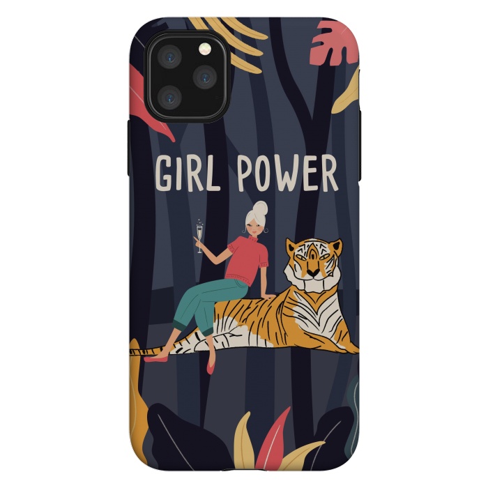 iPhone 11 Pro Max StrongFit Girl Power - Woman and Tiger by Jelena Obradovic