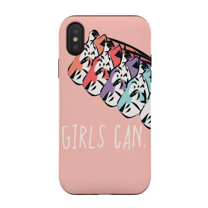 iPhone Xs / X StrongFit Girls can, pink by Jelena Obradovic