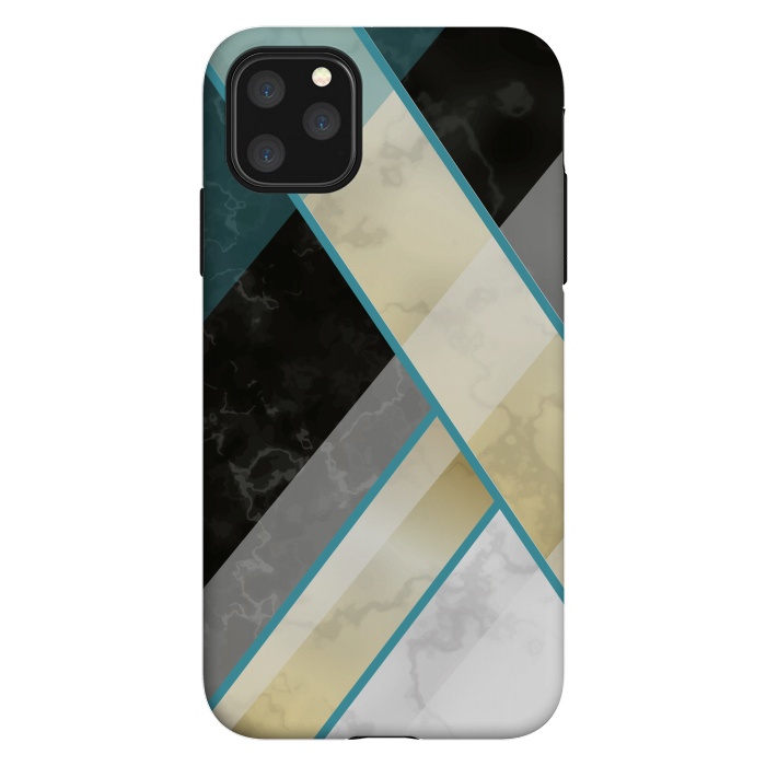 iPhone 11 Pro Max StrongFit Vertical Green Lines On Marble  by ArtsCase