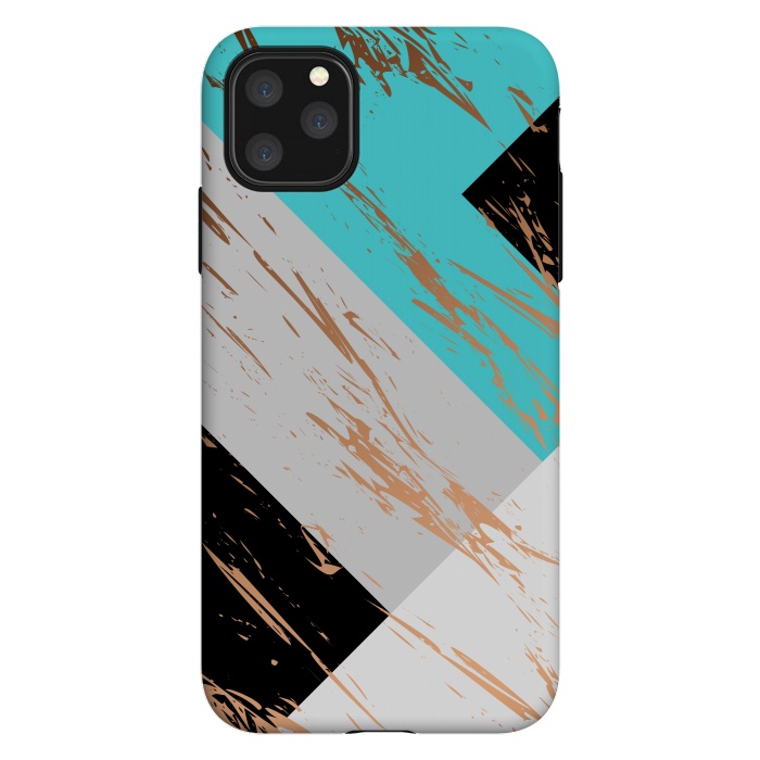 iPhone 11 Pro Max StrongFit Aquamarine With Gold On Marble Background by ArtsCase