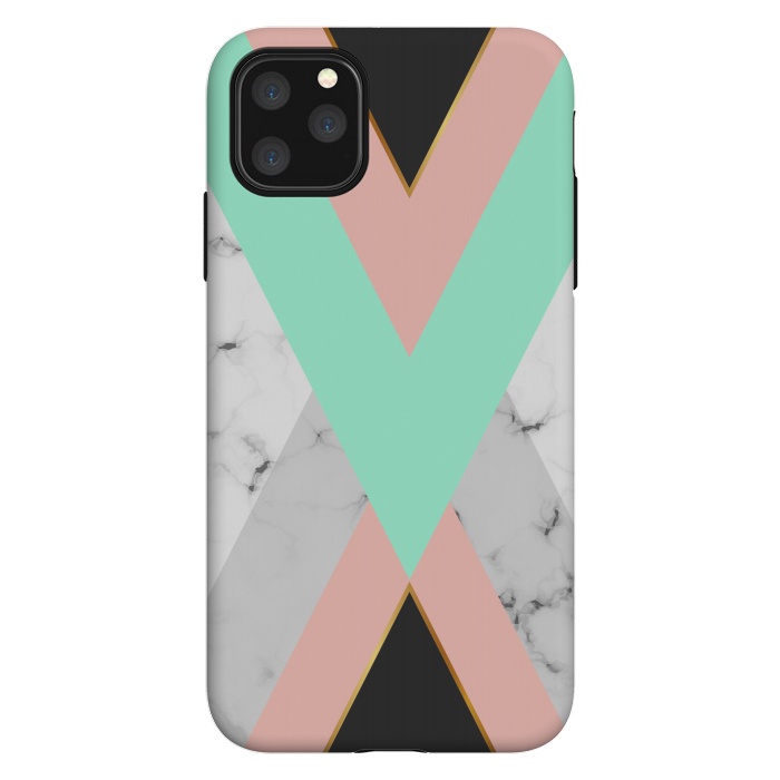 iPhone 11 Pro Max StrongFit Marbled Aquamarine In Vertical by ArtsCase