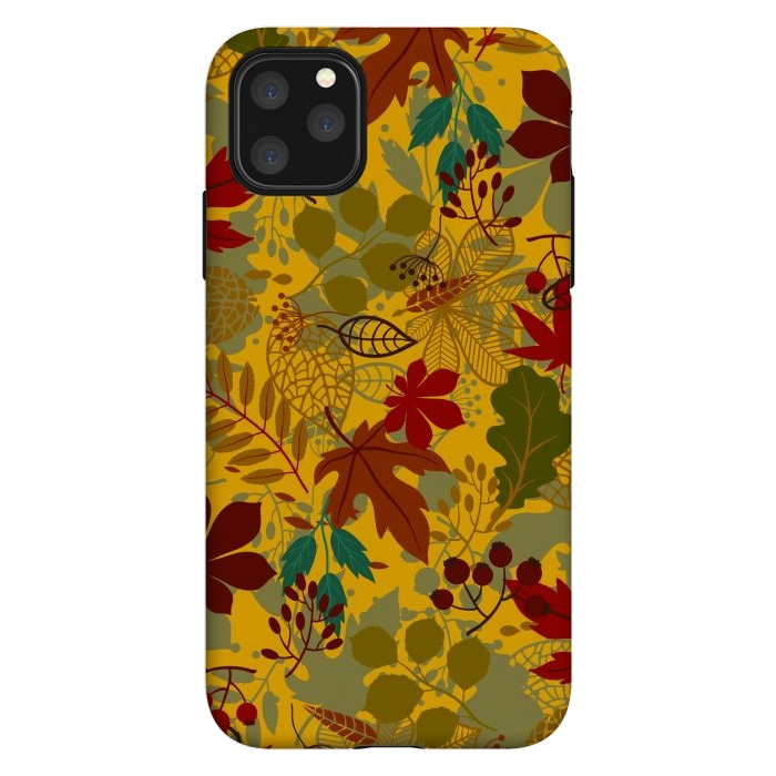 iPhone 11 Pro Max StrongFit Leaves In Earth Tones Fall by ArtsCase