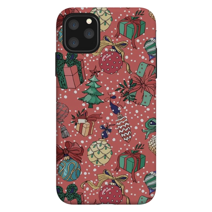 iPhone 11 Pro Max StrongFit Snow Falls And Presents At Christmas by ArtsCase