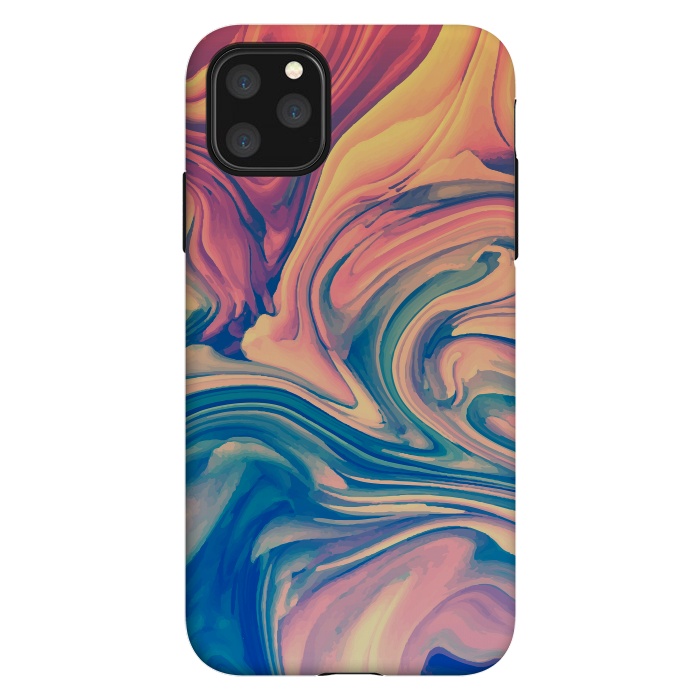 iPhone 11 Pro Max StrongFit Marble Paint splash Colorful fluid by ArtsCase