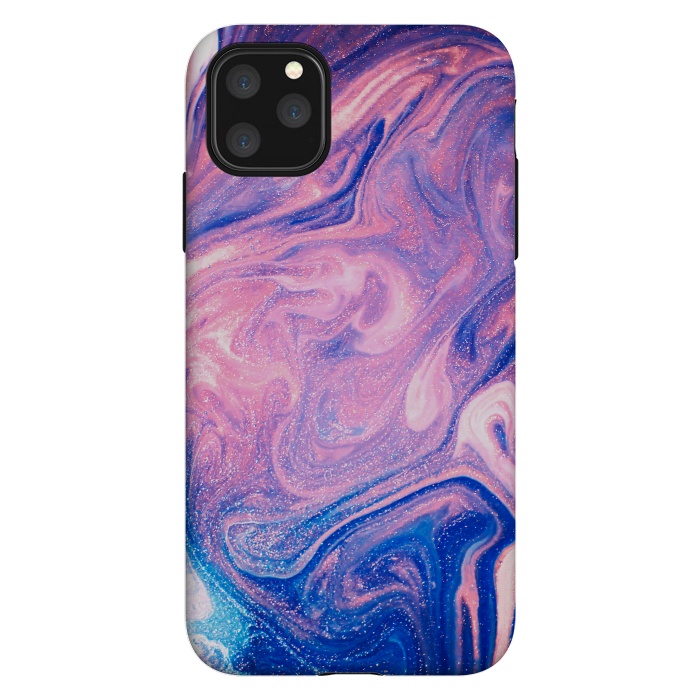 iPhone 11 Pro Max StrongFit Pink and Blue Marbling art by ArtsCase