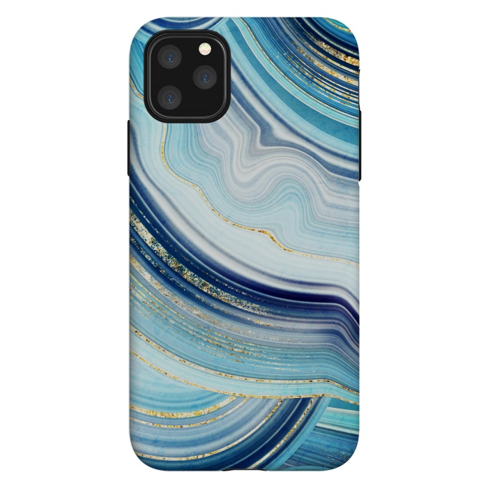 iPhone 11 Pro Max StrongFit Marble Design with gold veins, painted artificial marbled by ArtsCase