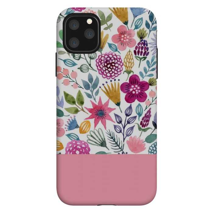 iPhone 11 Pro Max StrongFit watercolor flowers for summer by ArtsCase