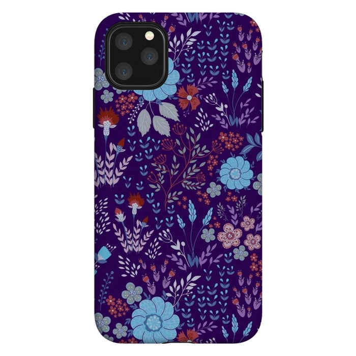 iPhone 11 Pro Max StrongFit tiny flowers in cold colors by ArtsCase