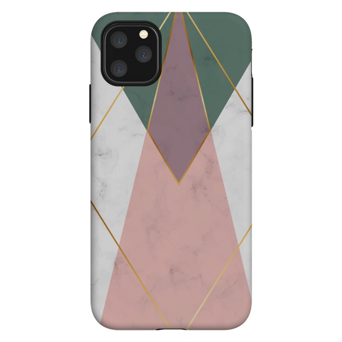 iPhone 11 Pro Max StrongFit Fashion Marble Design with golden lines by ArtsCase