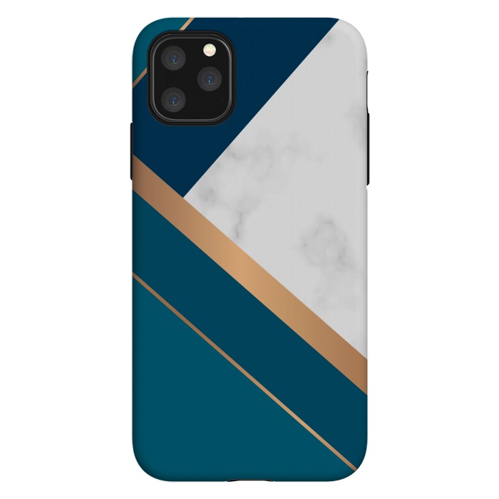 iPhone 11 Pro Max StrongFit Marble gold triangles on the marble design by ArtsCase