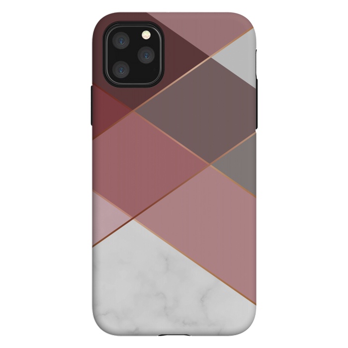 iPhone 11 Pro Max StrongFit Marble Pattern Polygonal Lines by ArtsCase