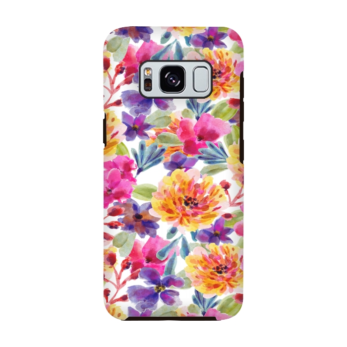 Galaxy S8 StrongFit MULTI COLOUR FLORAL PATTERN by MALLIKA