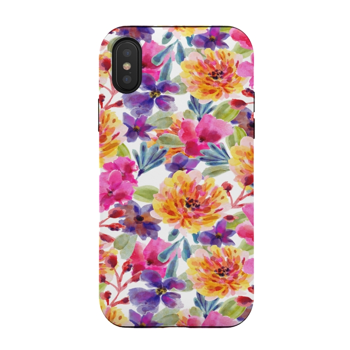 iPhone Xs / X StrongFit MULTI COLOUR FLORAL PATTERN by MALLIKA